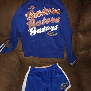 Girls UF Gators shorts and hoodie